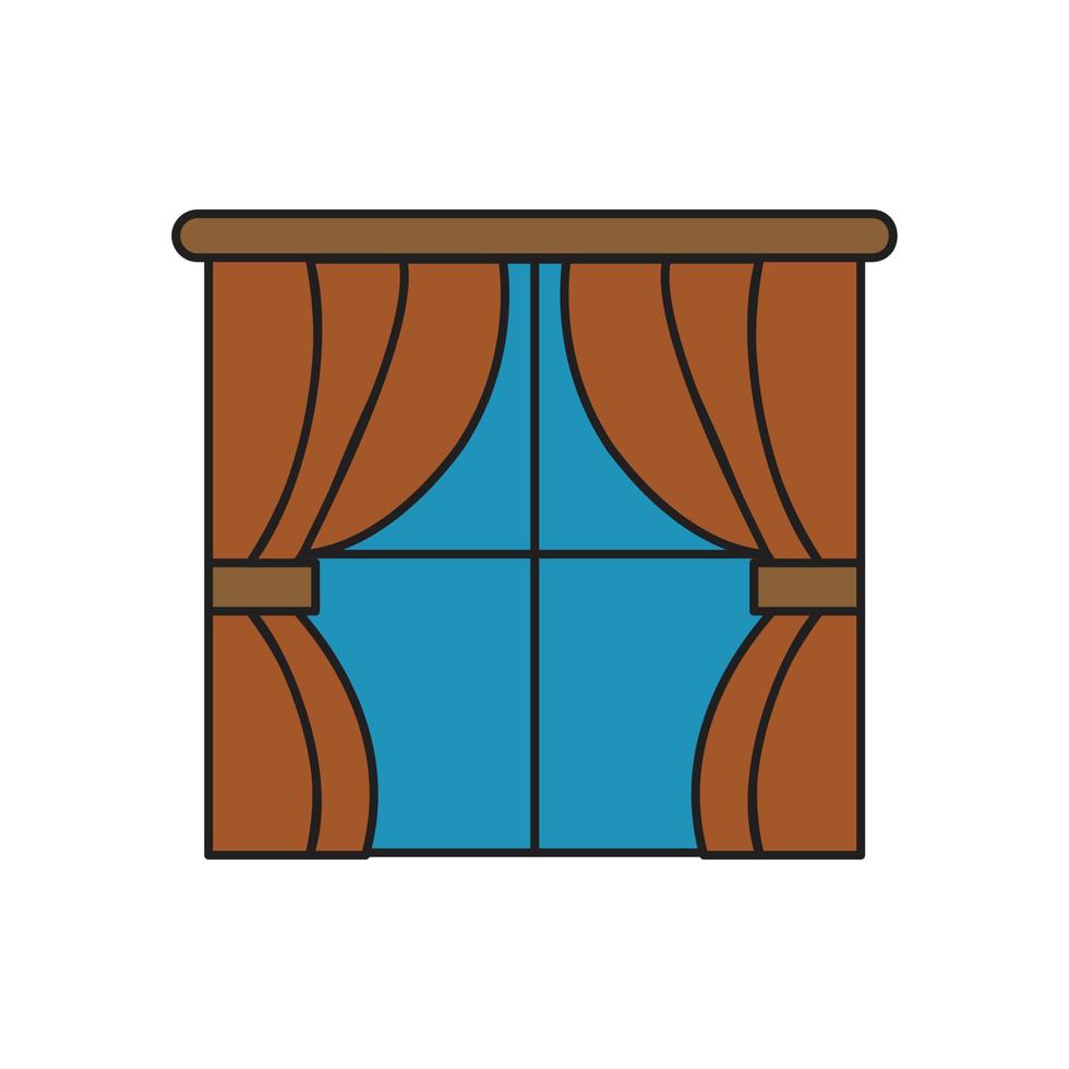 vecteur de fenêtre de rideau modifiable pour la présentation de l'icône du site web