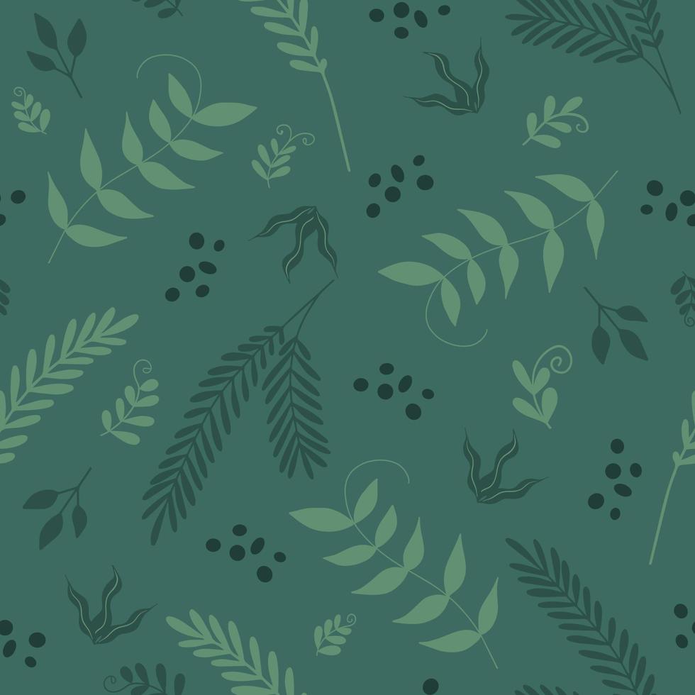 motif floral et feuilles vert sans couture. conception abstraite moderne pour le papier, la couverture, le tissu, le rythme et d'autres utilisateurs. vecteur