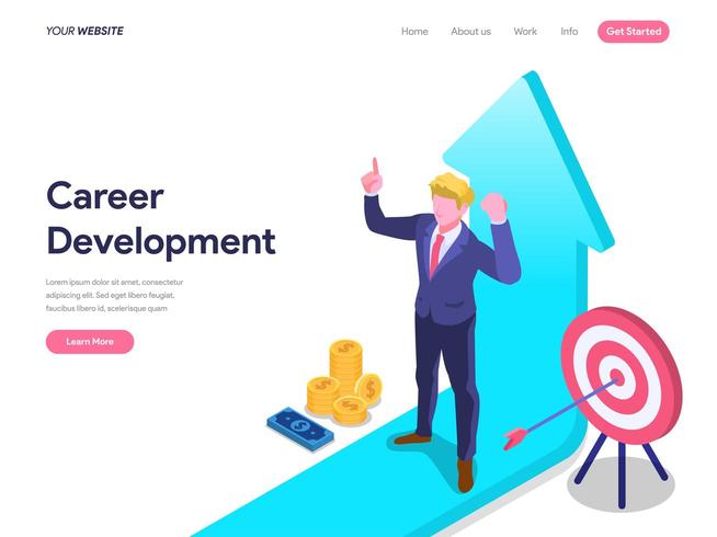 Landing page Concept de développement de carrière vecteur