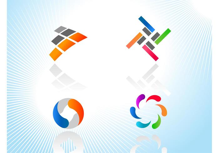 Icônes de logo coloré vecteur