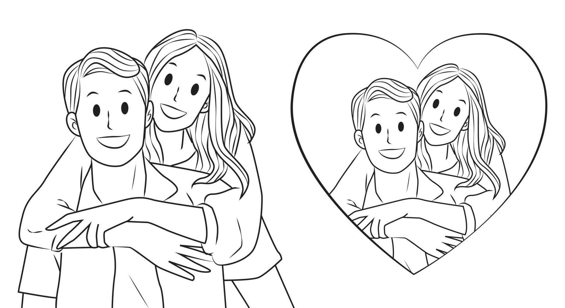 jeune couple pose illustration vectorielle vecteur