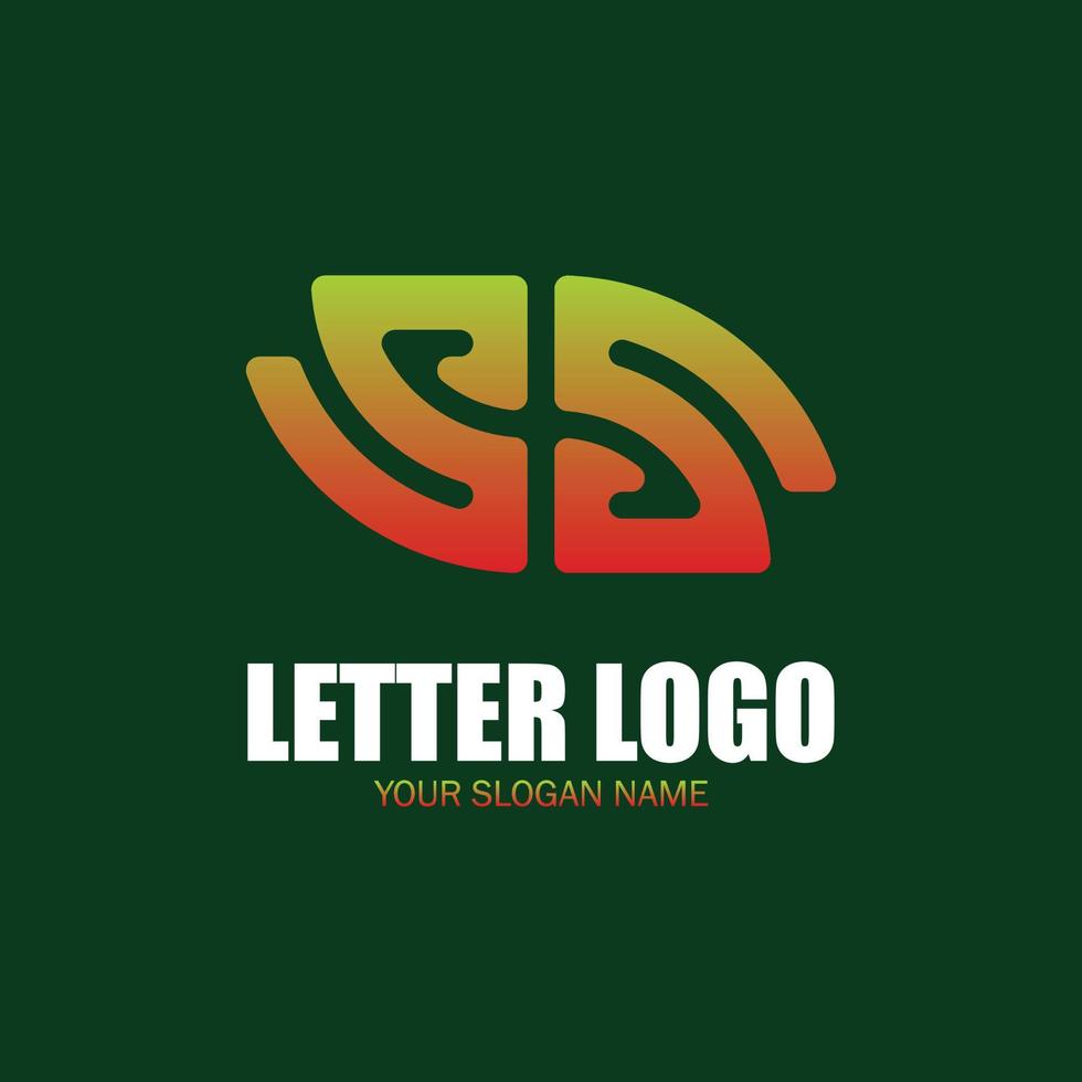 modèle de conception de logo abstrait vectoriel dans un style linéaire branché. logo lettre ss