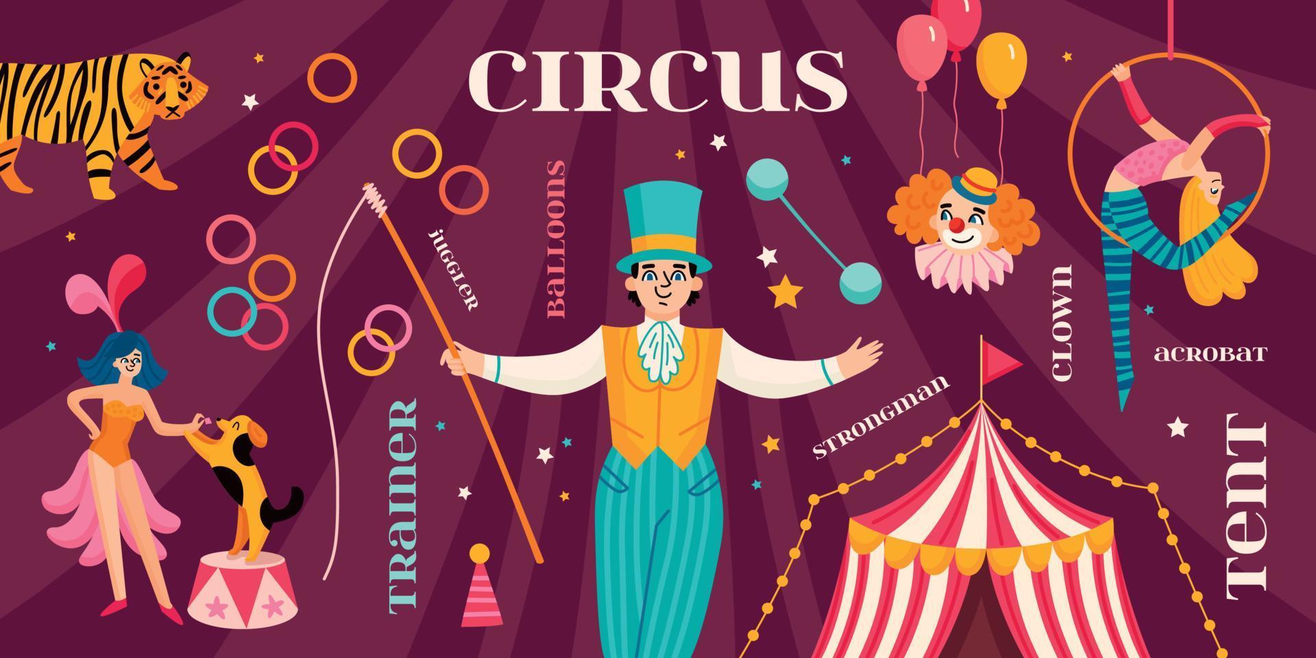 ensemble d'infographie de cirque vecteur