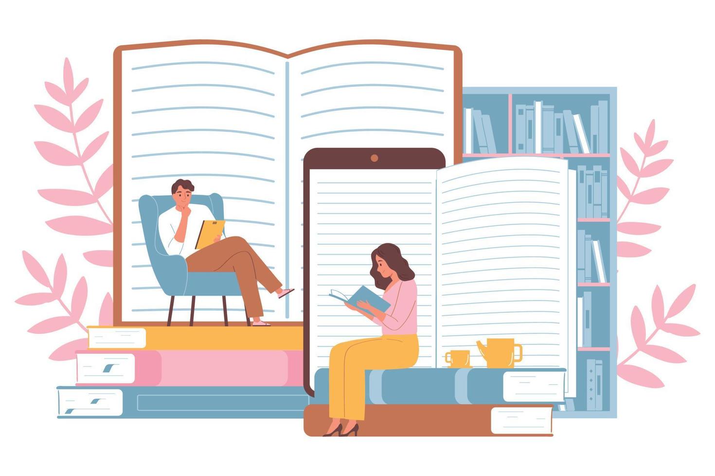 illustration de la bibliothèque en ligne vecteur