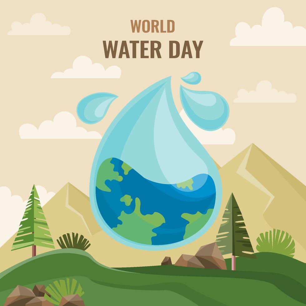 concept de la journée mondiale de l'eau vecteur