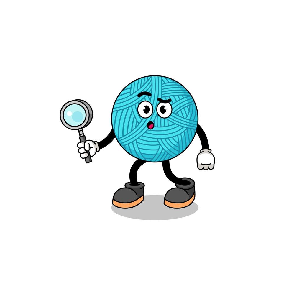 mascotte de boule de laine à la recherche vecteur