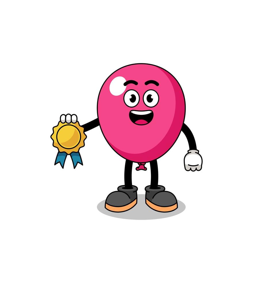 illustration de dessin animé de ballon avec médaille de satisfaction garantie vecteur