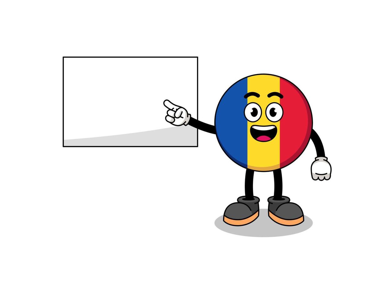 illustration du drapeau de la roumanie faisant une présentation vecteur