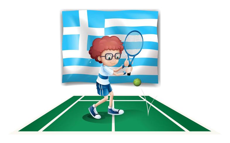 Le drapeau de la Grèce et le joueur de tennis vecteur