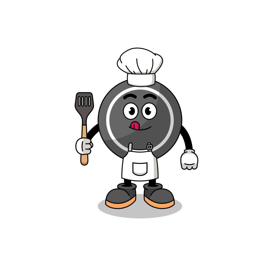 illustration de la mascotte du chef de la rondelle de hockey vecteur