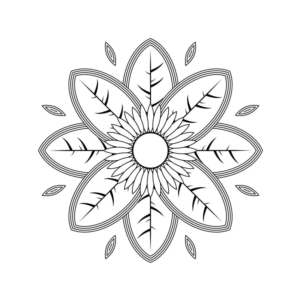 conception de vecteur créatif, fleur de mandala simple pour la décoration ou l'arrière-plan.