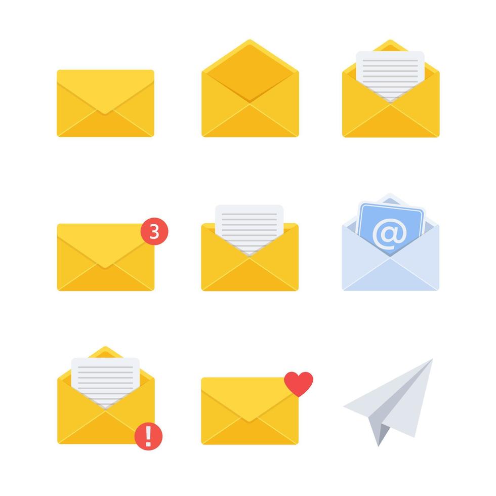 icône de messagerie. nouveau vecteur d'icône de courrier électronique de message entrant. style plat