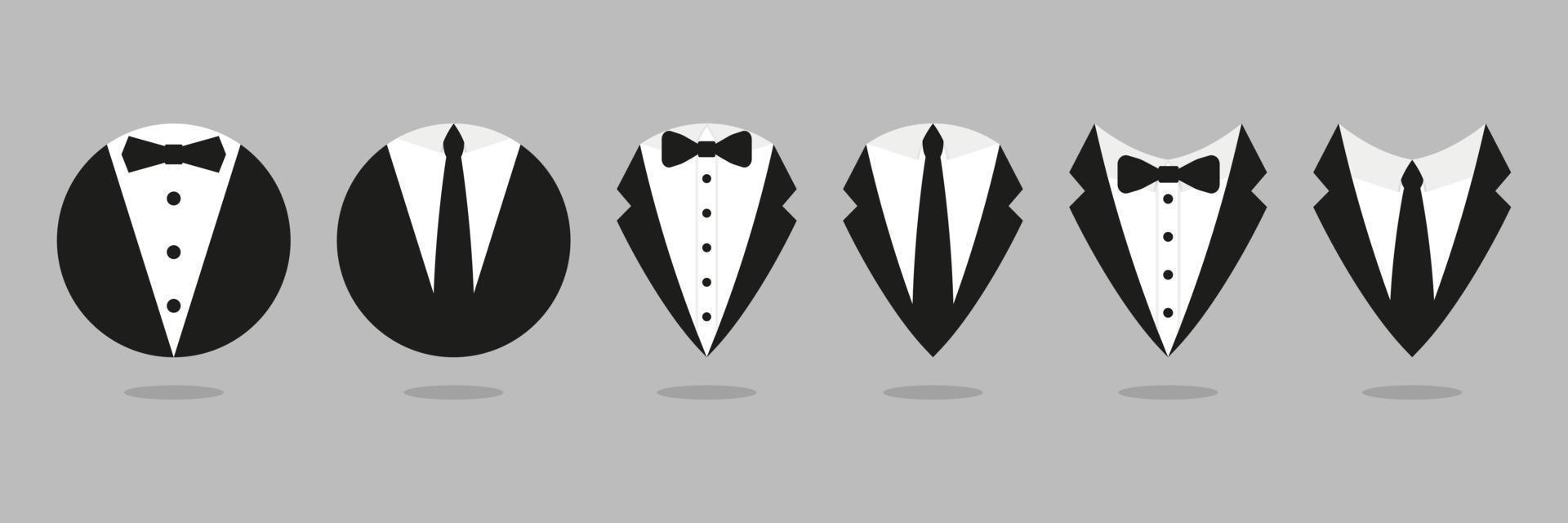 icônes de collection de majordome gentleman. symboles d'homme d'affaires de vecteur