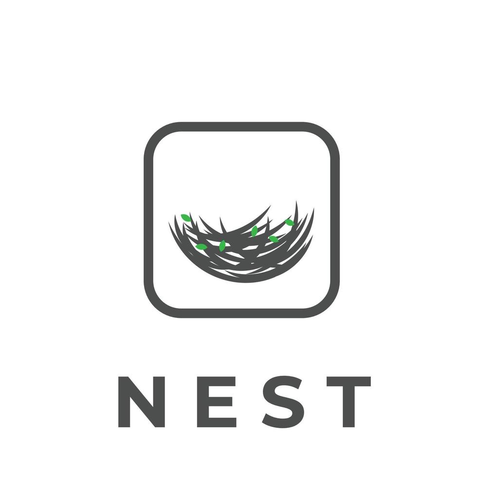 logo de nid d'oiseau simple et unique vecteur