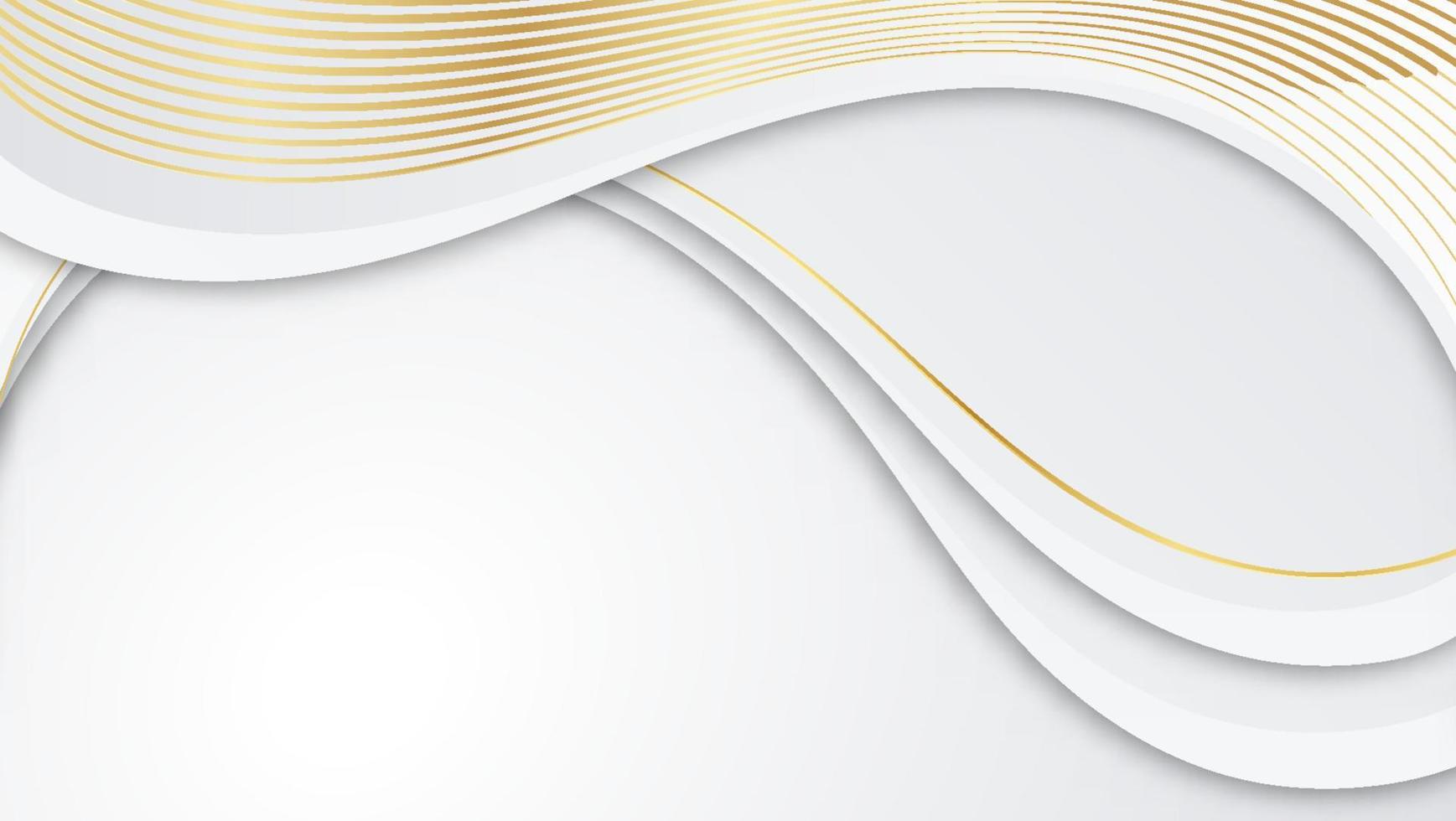 élégant fond d'ombre de chevauchement blanc avec des éléments dorés de ligne. concept moderne 3d de style de coupe de papier de luxe réaliste. vecteur
