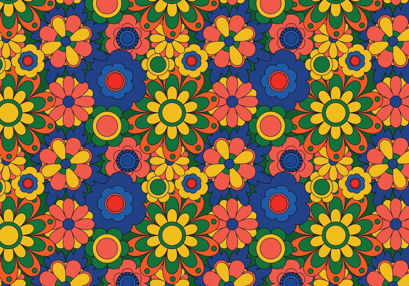 abstrait motif floral groovy. vecteur. vecteur