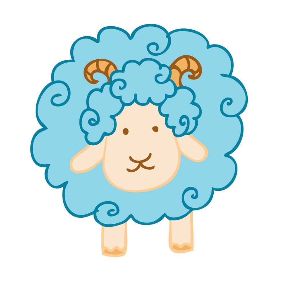 illustrations vectorielles colorées de style doodle de moutons. vecteur