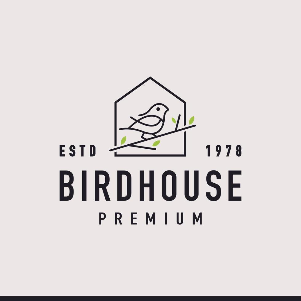 vintage rétro étiquette insigne emblème maison d'oiseau hipster logo inspiration vecteur