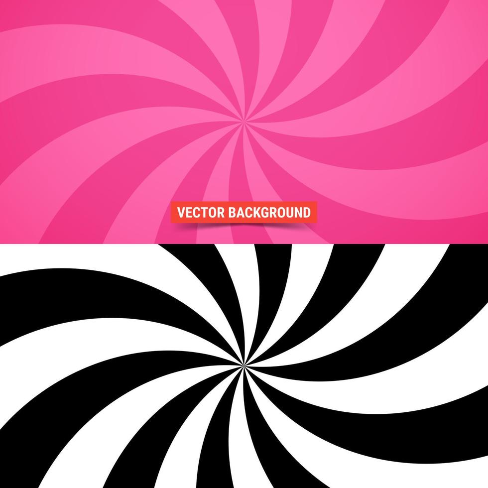 arrière-plan simple. motif de rayons tourbillonnants sur fond rose. illustration vectorielle vecteur