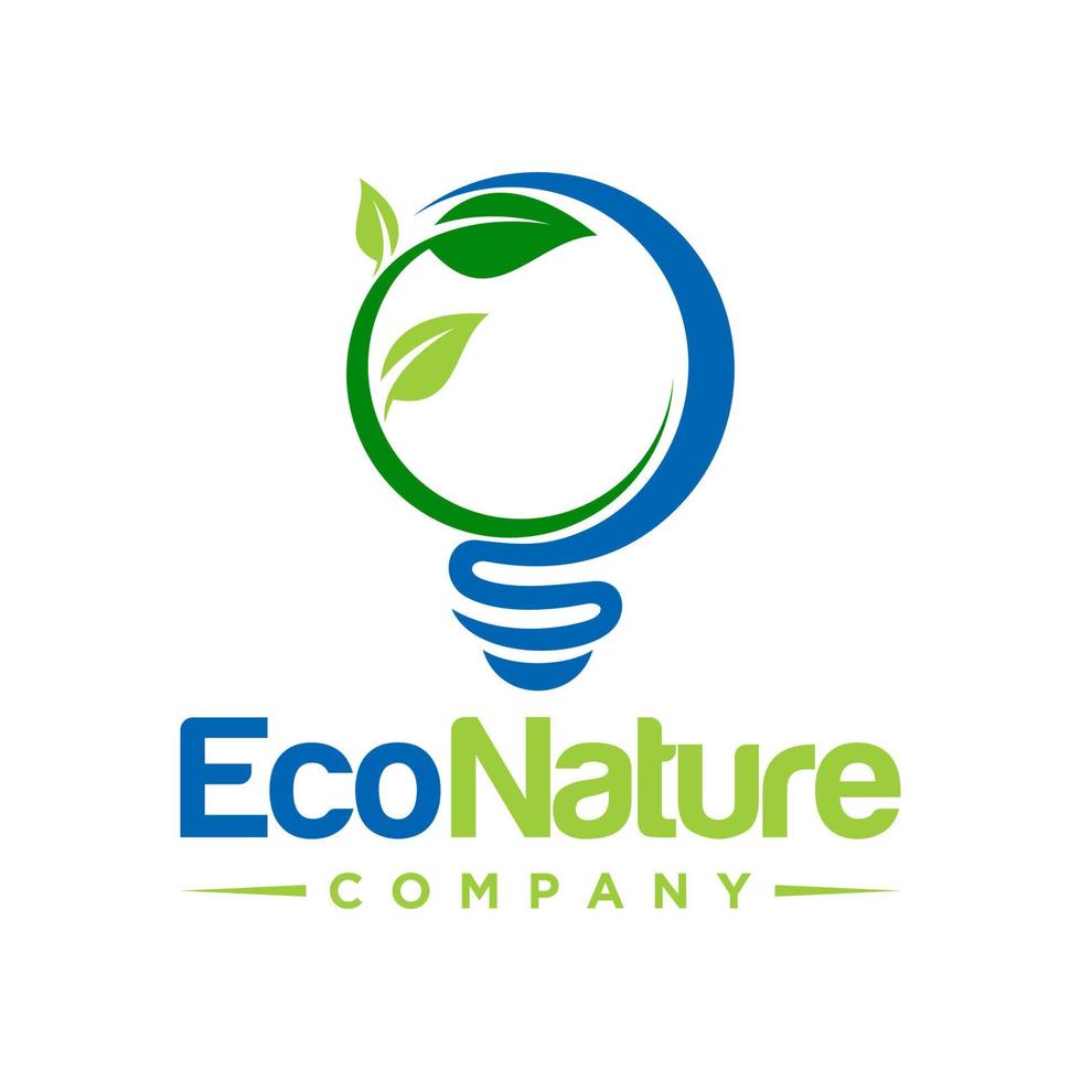 lampe à ampoule écologique avec logo feuille. symbole de lampe à économie d'énergie, icône. respectueux de l'environnement, monde écologique, feuille verte, symbole de la lampe à économie d'énergie vecteur