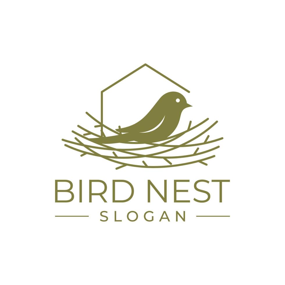 nid d'oiseau logo design illustration vectorielle vecteur