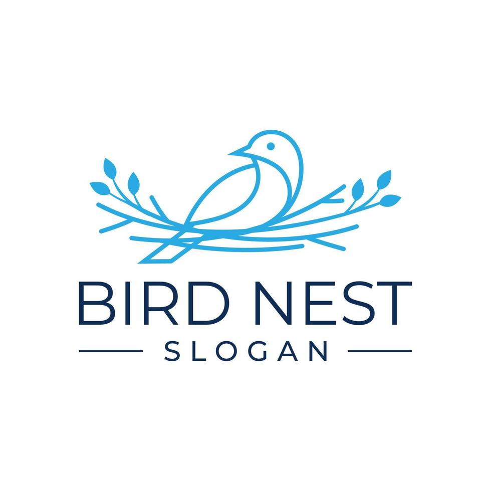 nid d'oiseau logo design illustration vectorielle vecteur