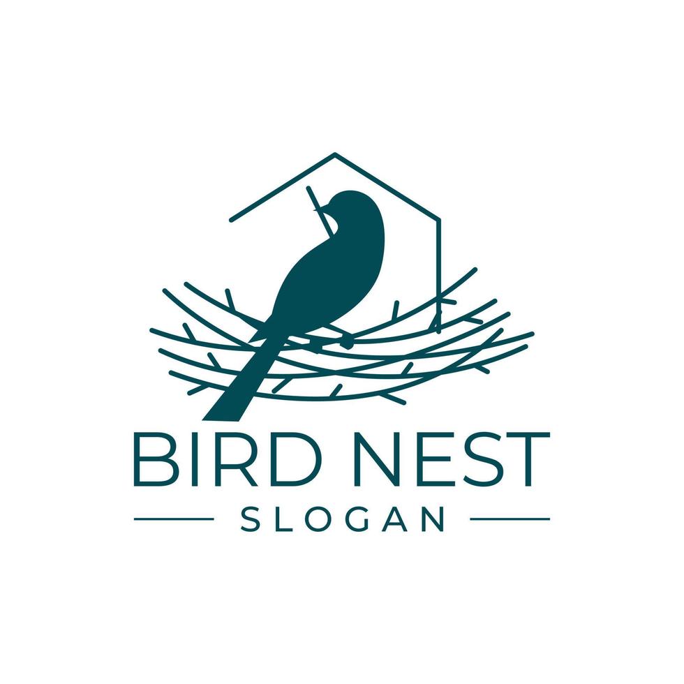 nid d'oiseau logo design illustration vectorielle vecteur