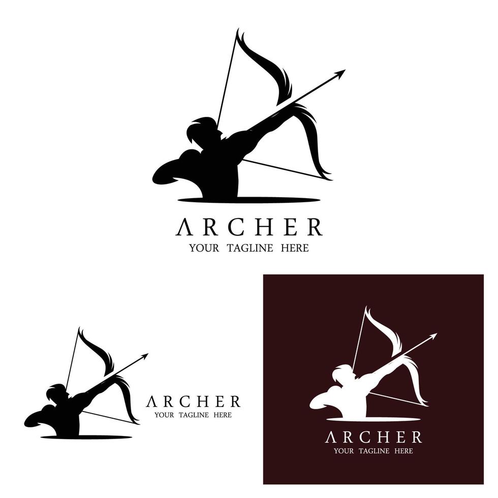 silhouette athena minerva avec logo royal archer vecteur