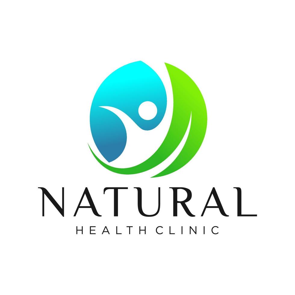 modèle de vecteur de conception de logo de clinique de santé naturelle