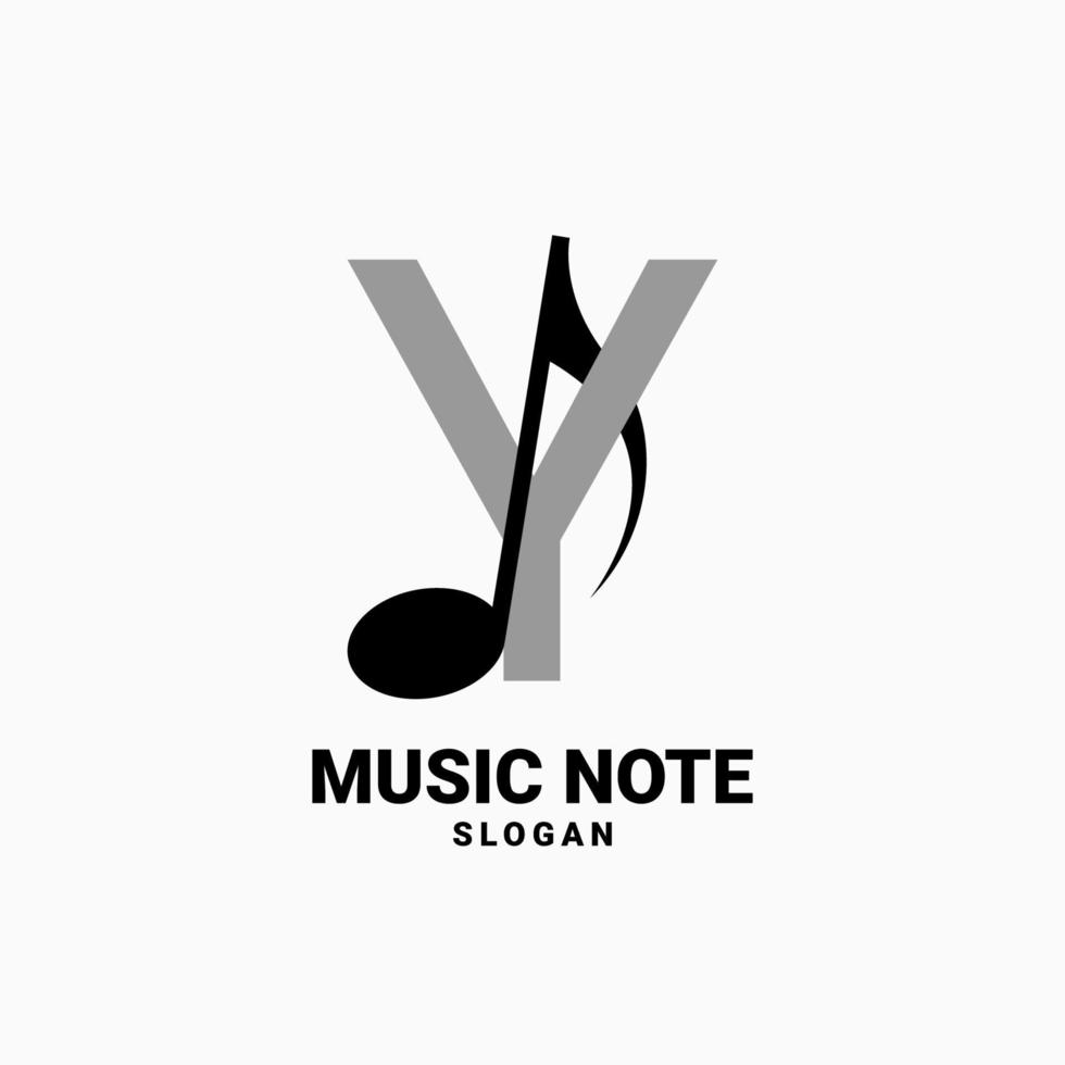 lettre y avec création de logo vectoriel note de musique