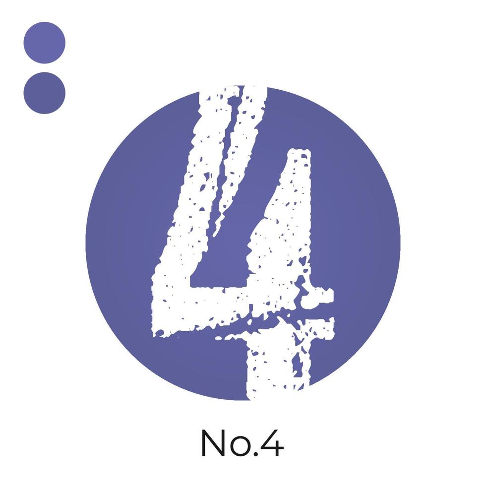 numéro quatre approximatif en élément de conception de vecteur de couleur dégradé très péri cercle