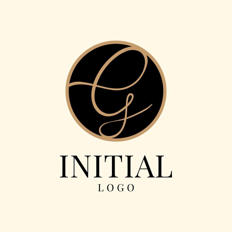 lettre décorative g à l'intérieur du cercle de couleur de luxe création de logo vectoriel initial