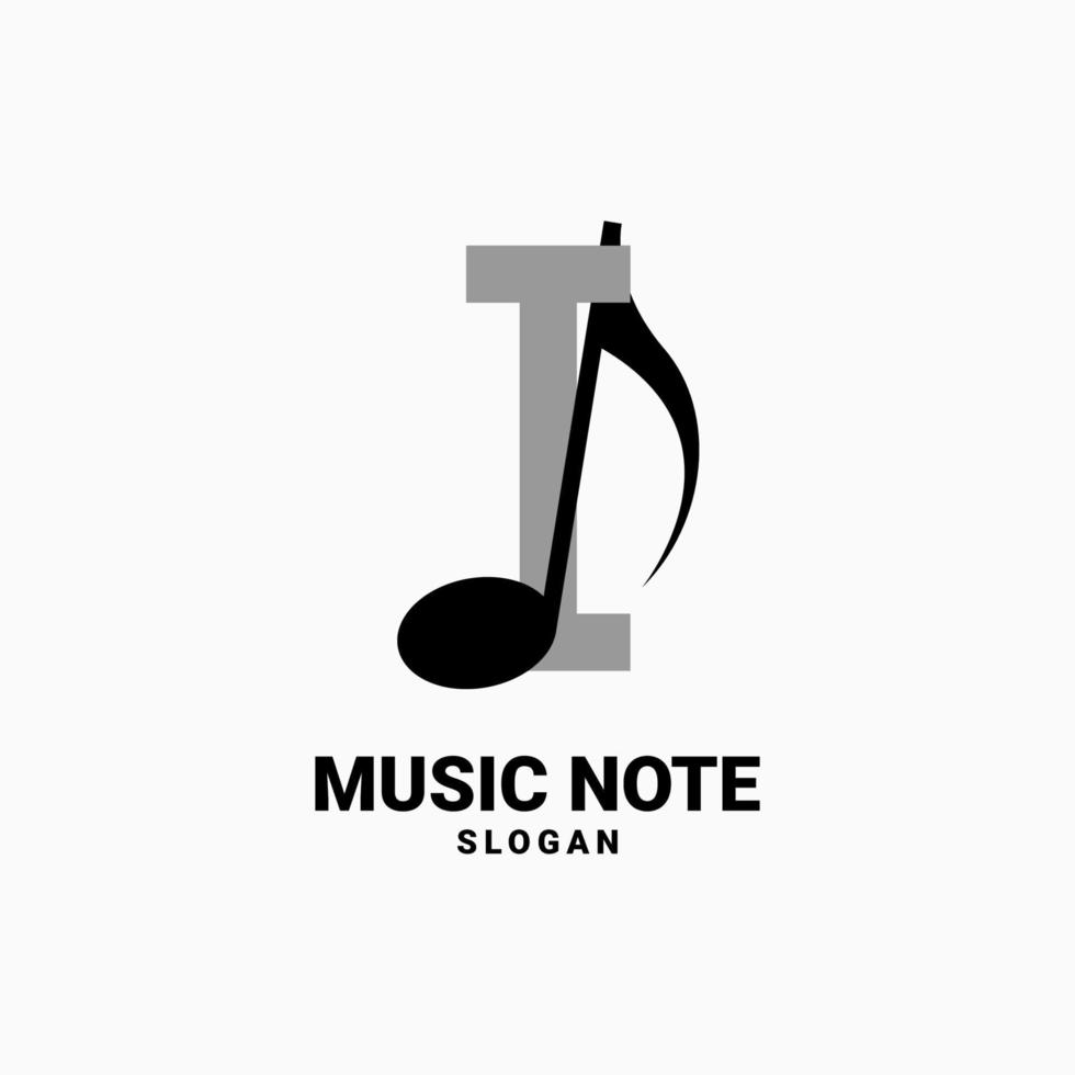 lettre i avec création de logo vectoriel note de musique