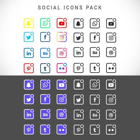 Pack d&#39;icônes sociales vecteur