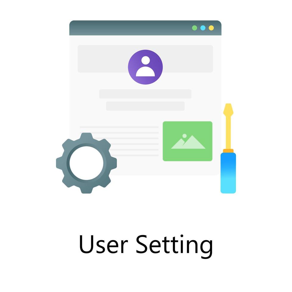 vecteur de réglage utilisateur dans un style dégradé