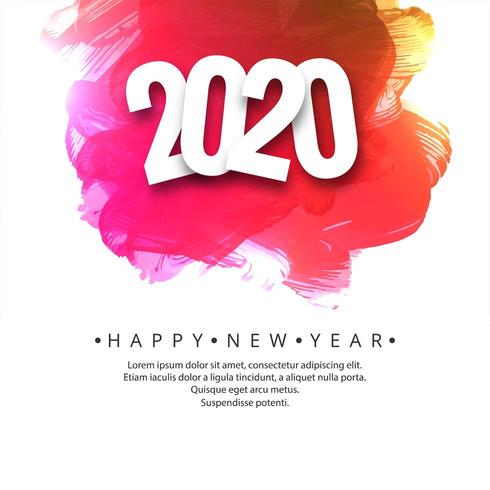 Fond coloré de vacances carte 2020 célébration nouvel an vecteur