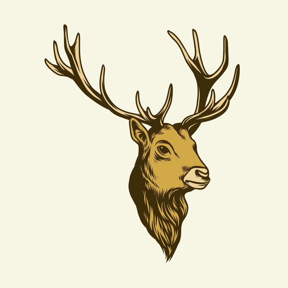 illustration de tête de cerf isolé vecteur