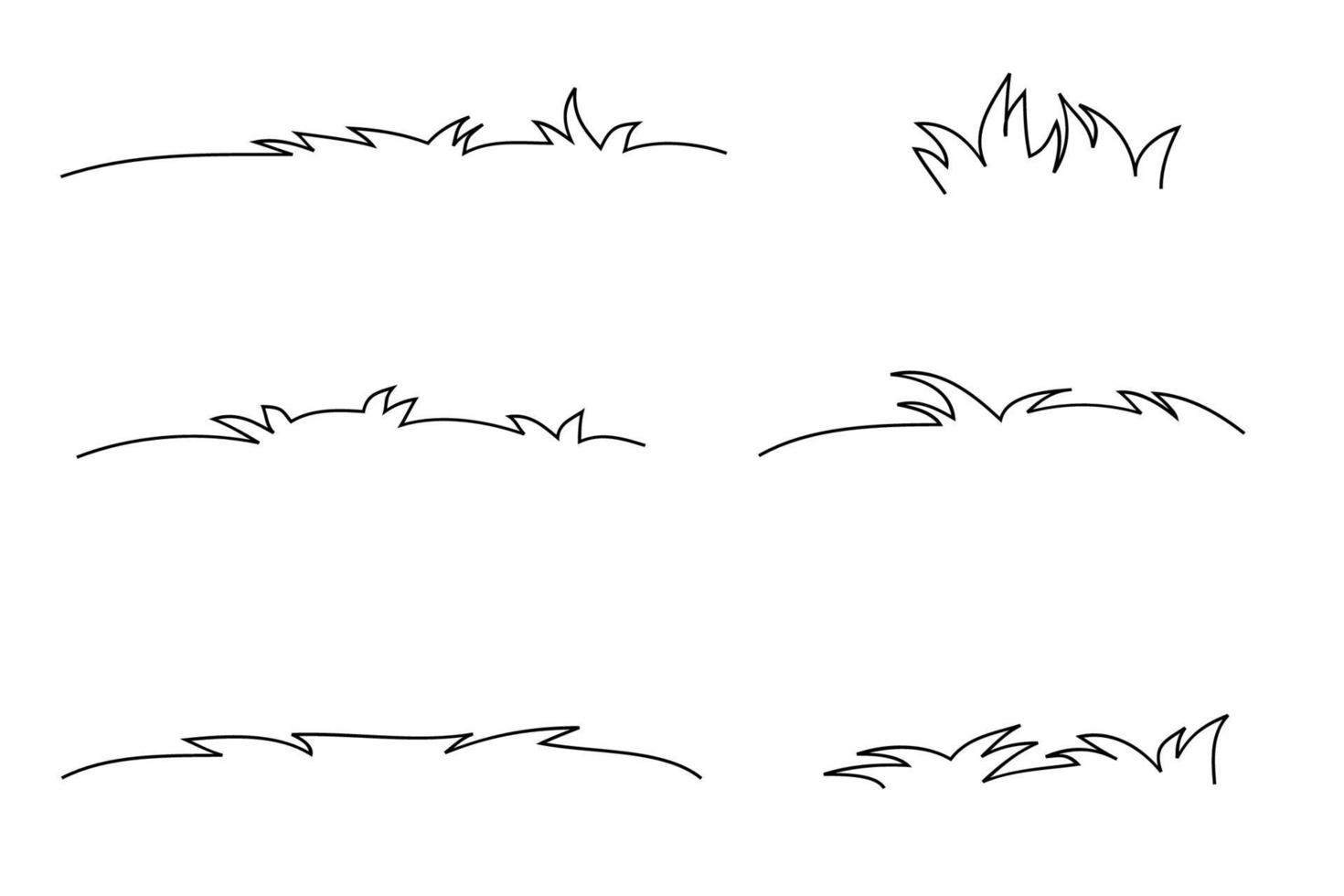 croquis de contour d'herbe, vecteur de tirage noir et blanc d'herbe