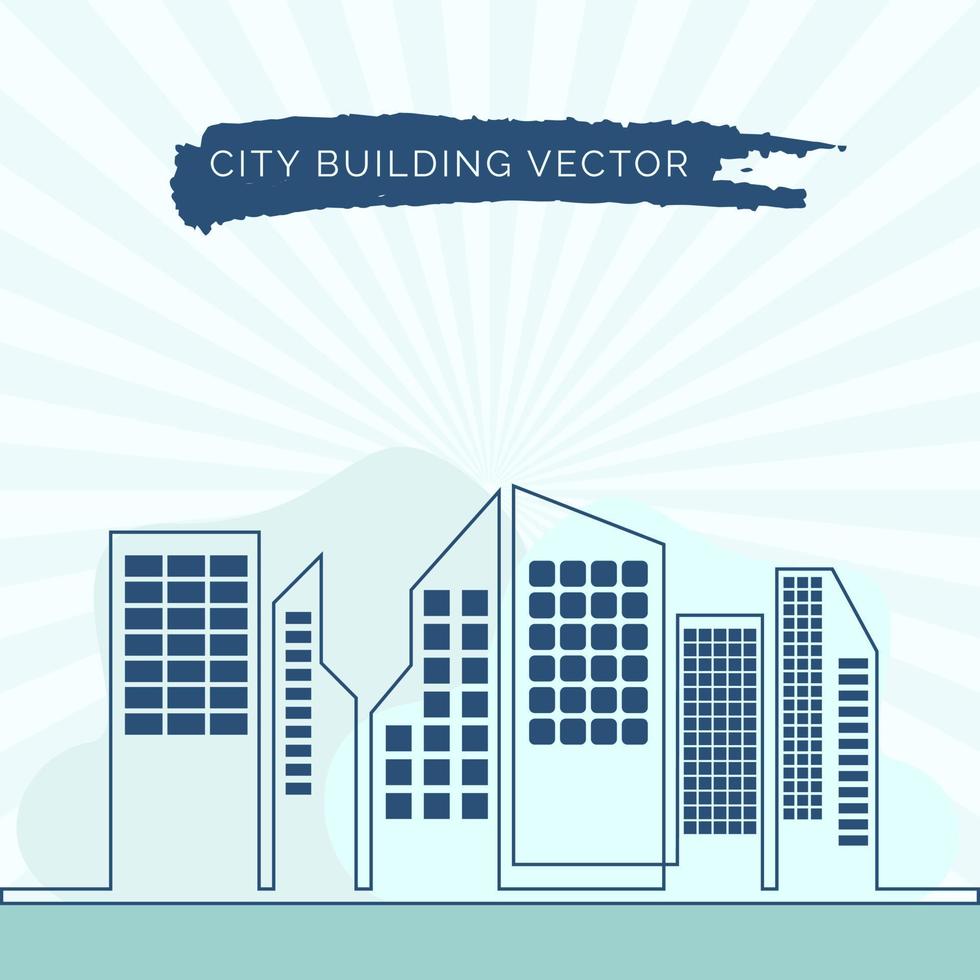 illustration vectorielle de skyline ville avec style plat. paysage urbain. vecteur