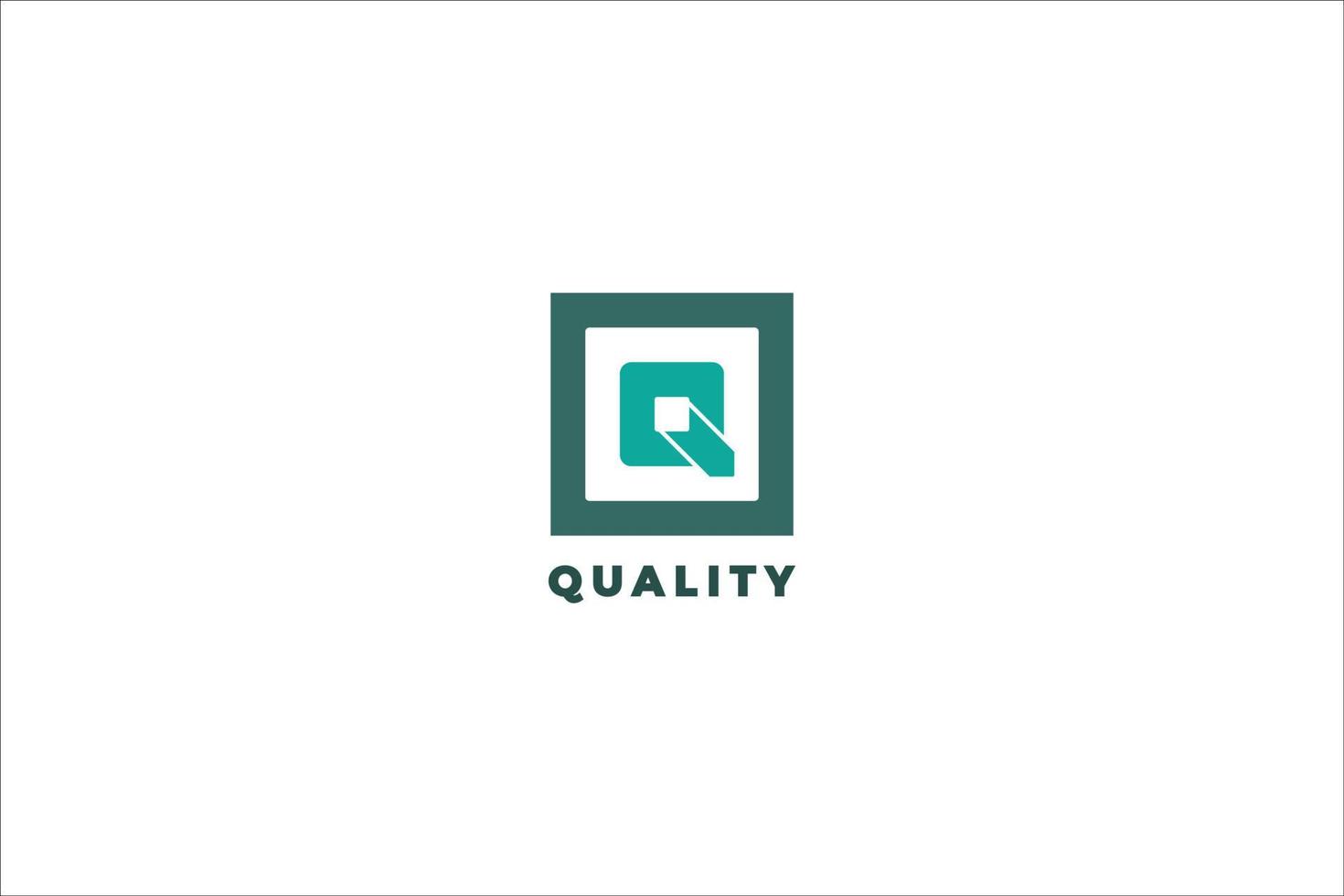 lettre q boîte minimale cube bleu logo de l'entreprise vecteur