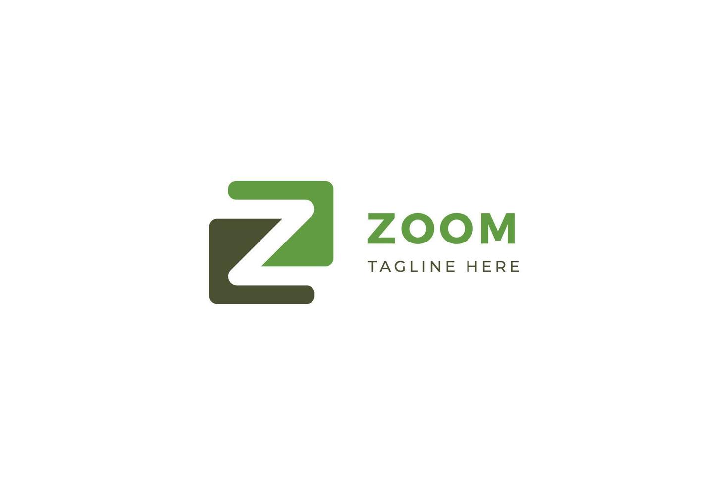 lettre z couleur verte logo d'entreprise créative plat simple et minimal vecteur