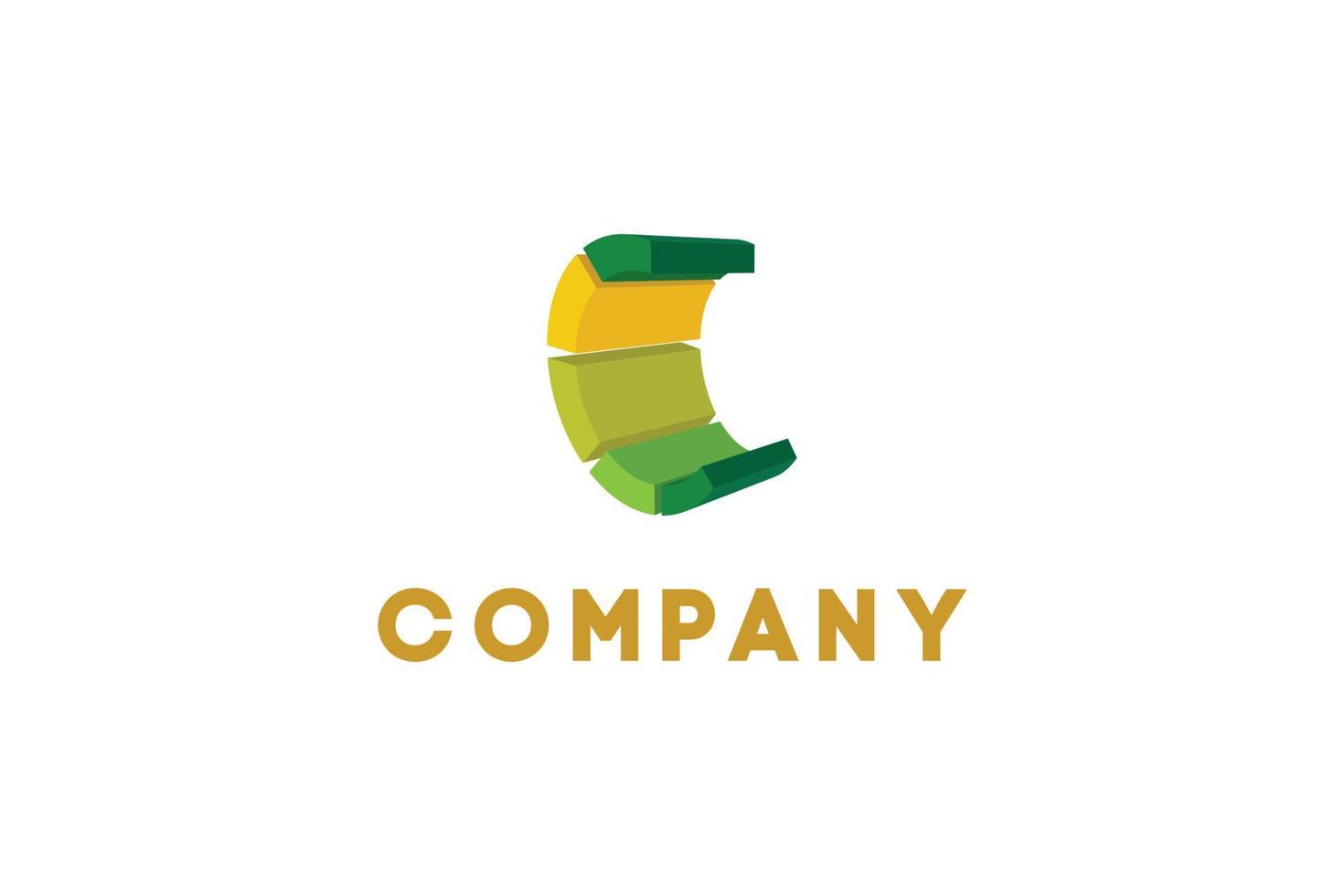 lettre c création de logo d'entreprise 3d vecteur