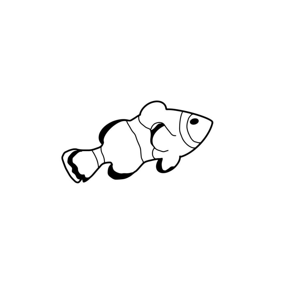 sous la mer poisson animal environnement naturel doodle vecteur