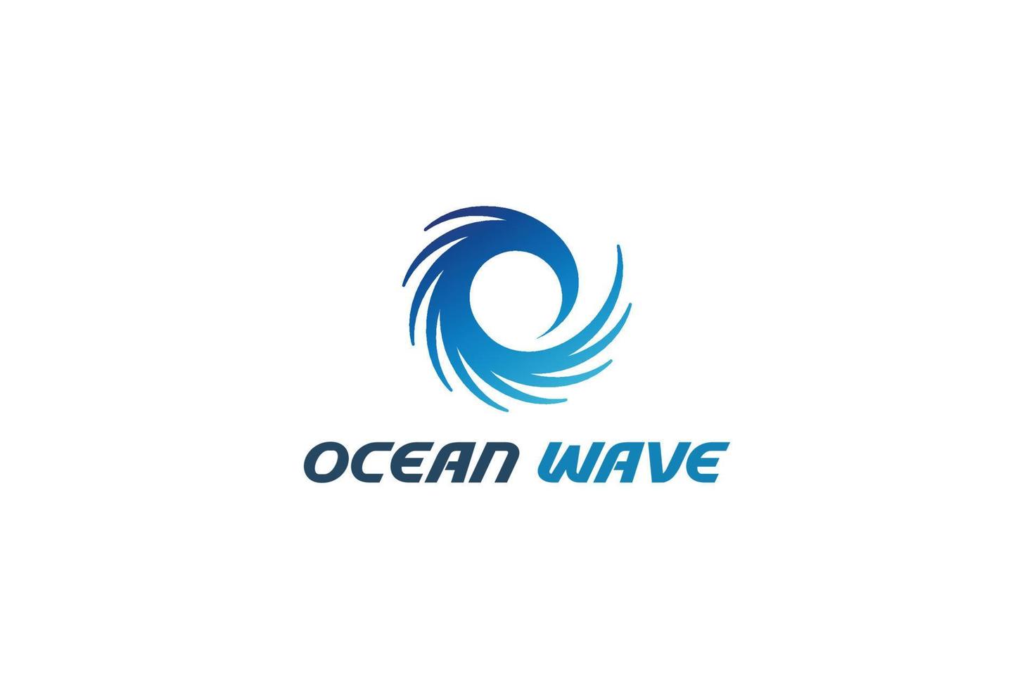lettre o création de logo d'entreprise d'optimisation des vagues océaniques vecteur