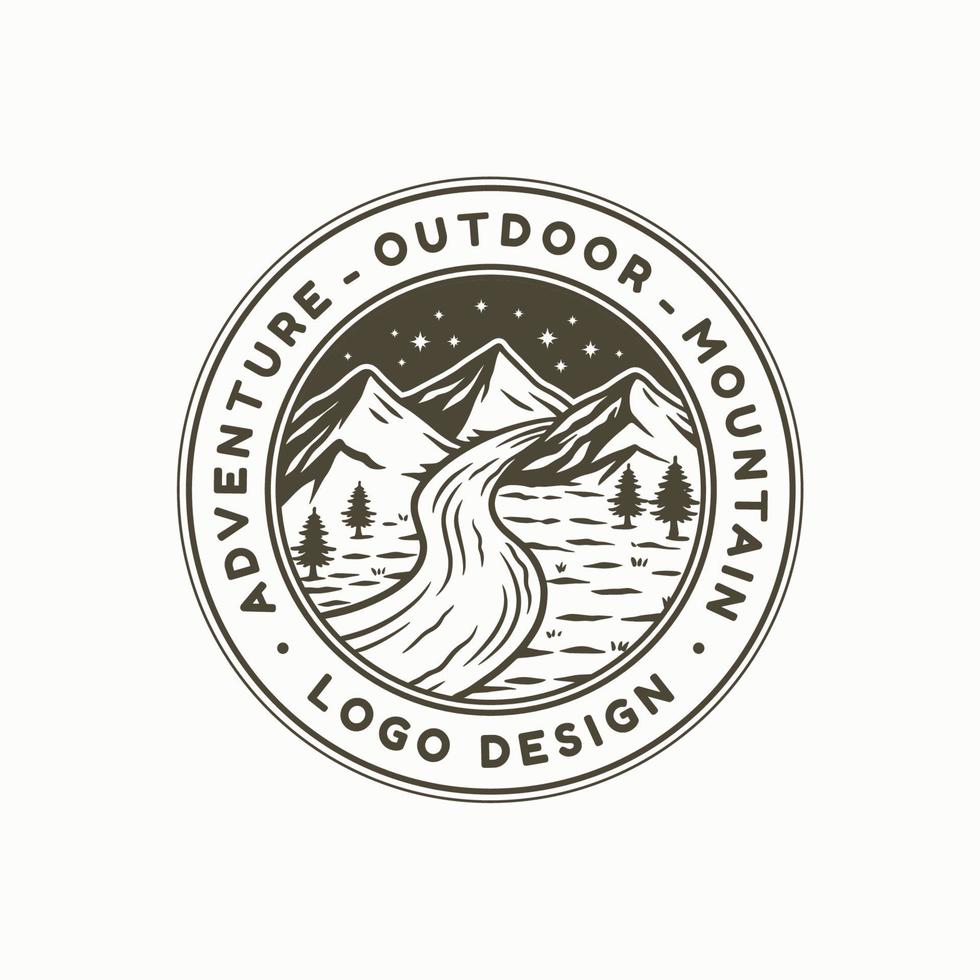 création de logo d'escalade en plein air aventure vecteur