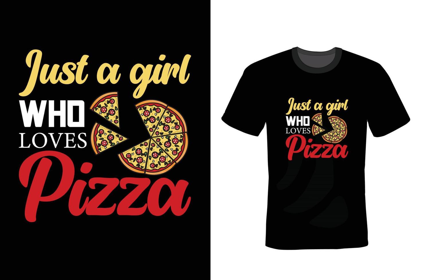 conception de t-shirt pizza, typographie, vintage vecteur