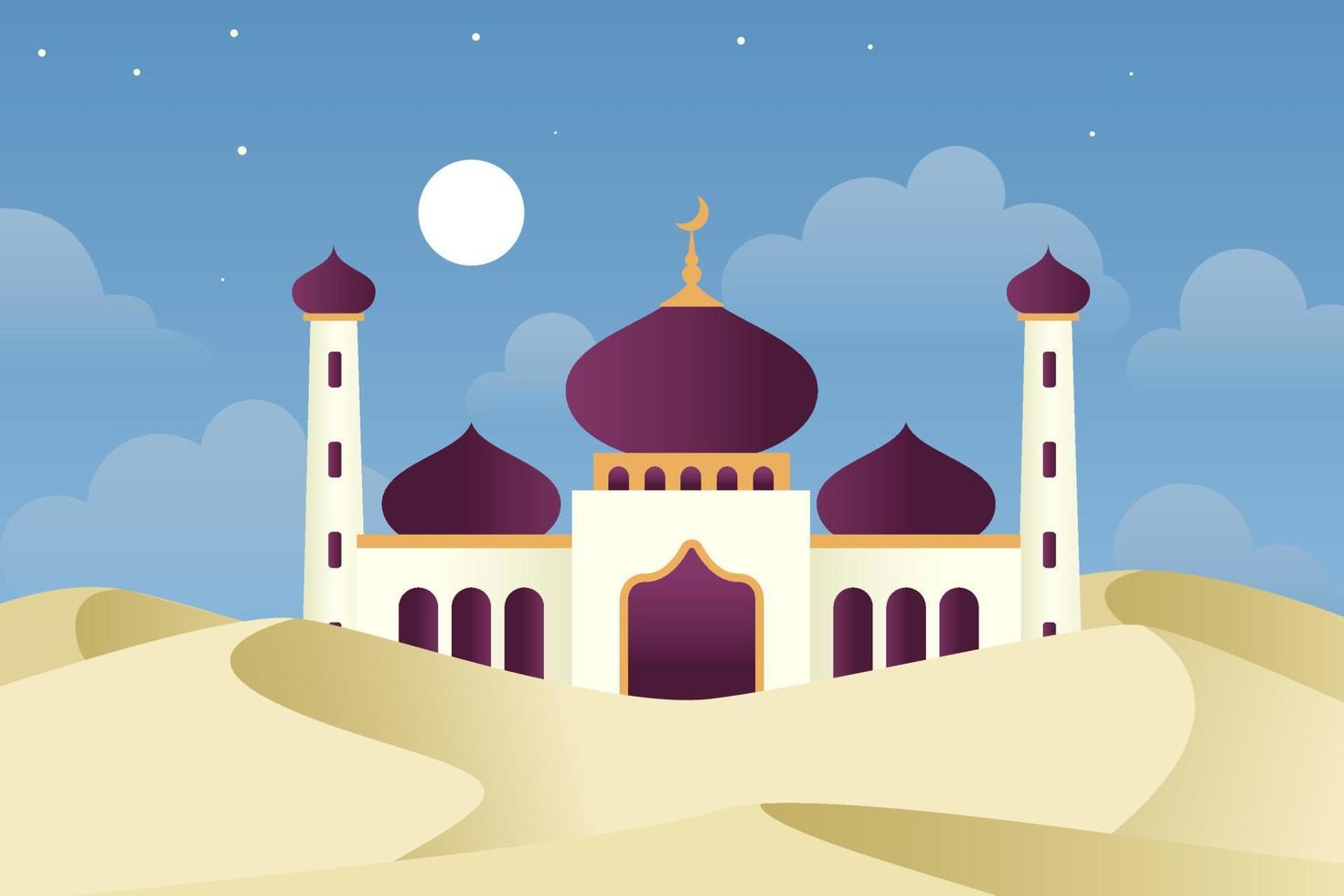 fond de désert et de mosquée vecteur