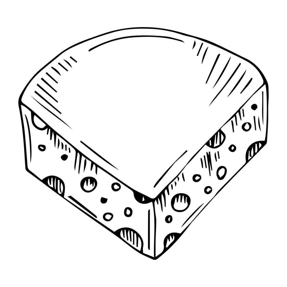 illustration vectorielle de fromage dessinés à la main. vecteur