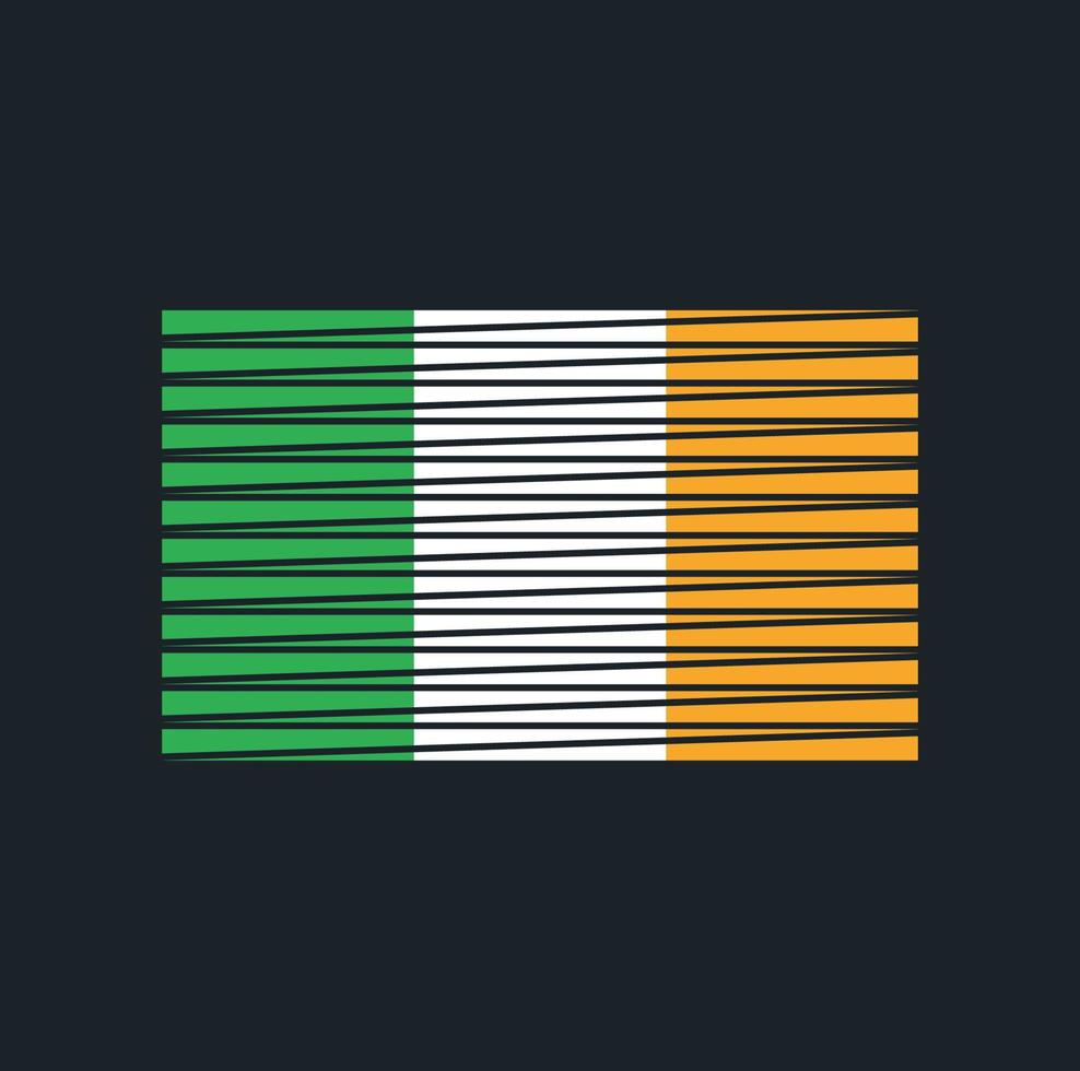 pinceau drapeau irlandais. drapeau national vecteur