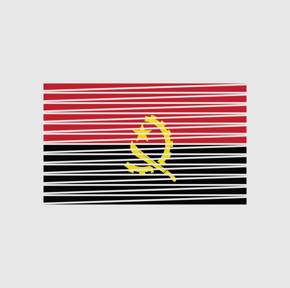 pinceau drapeau angola. drapeau national vecteur